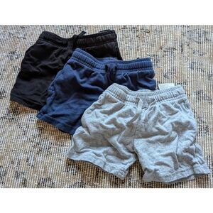 H&M Toddler Size 2T Cotton Shorts Trio - Black, Blue, and Gray